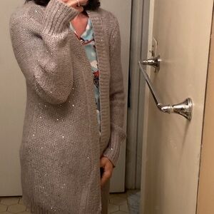 Cynthia Rowley Gray Open-Front Cardigan Sweater